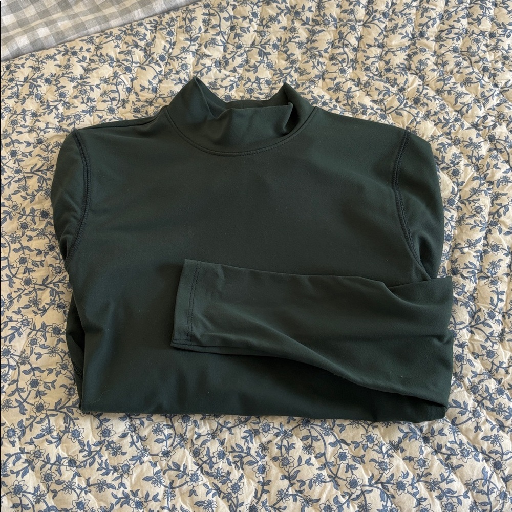 Abercrombie & Fitch Forest Green Mock Neck Long Sleeve Bodysuit